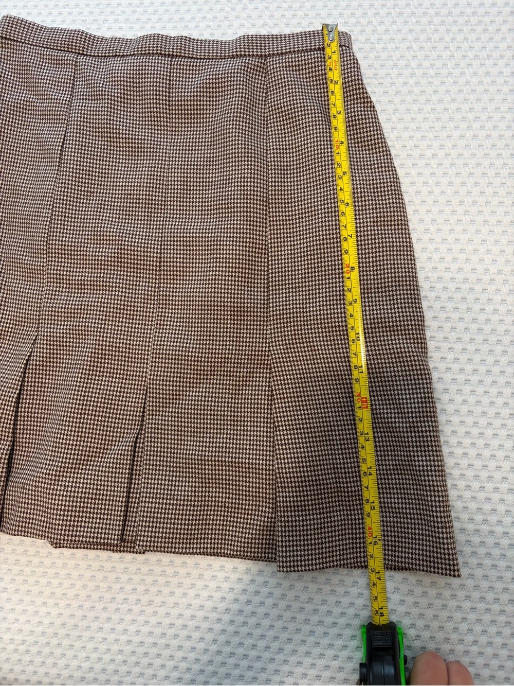 Barneys New York Wool Brown Houndstooth Blazer and Skirt Set - Picture 8 of 8